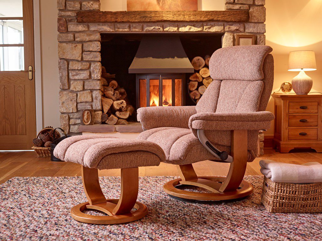 GFA Portofino Swivel Recliner & Footstool Mr Chairman Riser